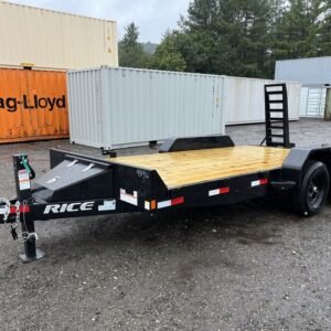 2024 Rice Trailers 7×16 10K Equipment Hauler w/D-Rings, Spare Mount, & Toolbox