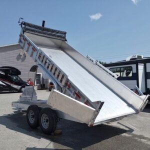 2025 Mission Trailers 7×16 14K Aluminum Hydraulic Dump w/Ramps, HD D-Rings, Barn Doors, Tarp Kit
